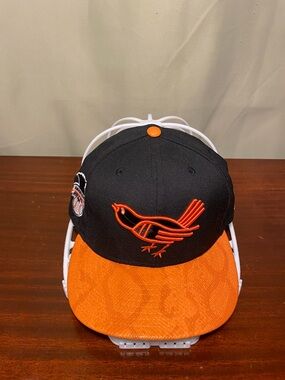 Baltimore Orioles Cooperstown Collection Vintage Bird Faux Snakeskin Visor Cap
